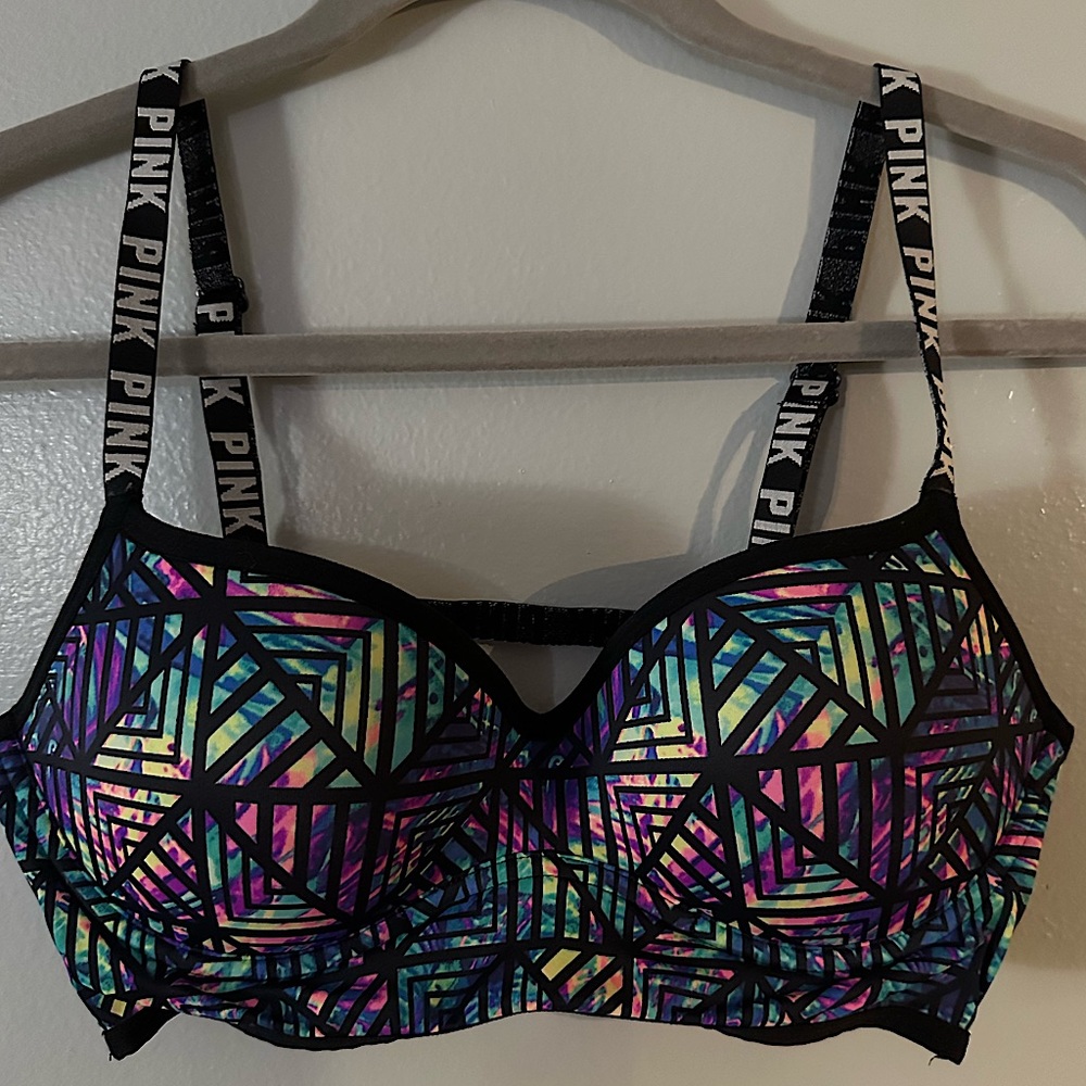 Multicolor PINK Victoria’s Secret Strappy Bralette Size M